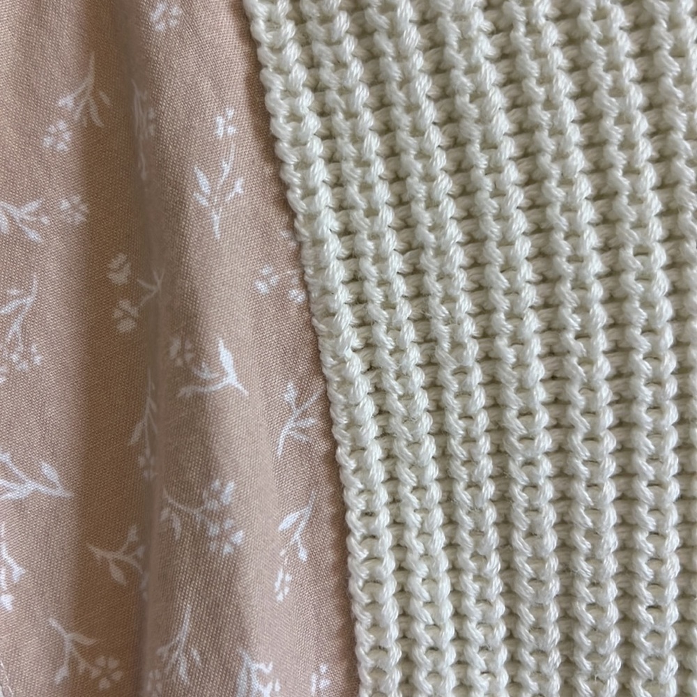 Multi-media cream and light rose sweater from Anthropology.